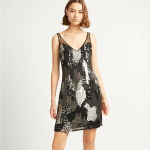 French Connection Astara Multi V Neck Dress